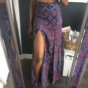 Boho chiffon maxi skirt